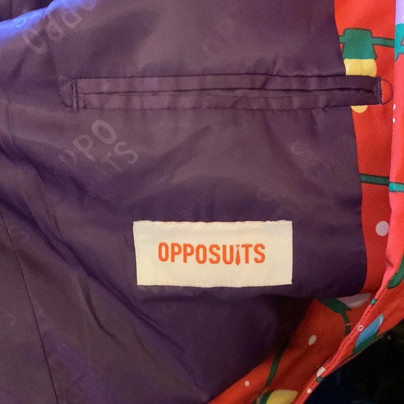 Opposuits Red Christmas Blazer Suit Jacket Men NEW Large - Picture 8 of 9